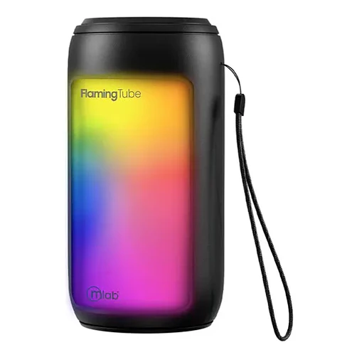 Parlante Tws Flaming Tube Portátil Microlab Bluetooth Fm Usb Luces Led Negro 2