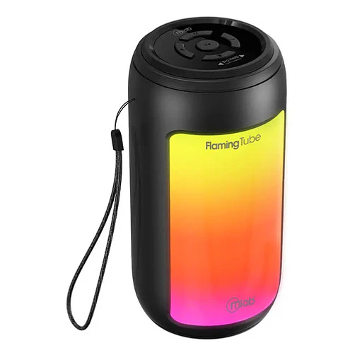 Parlante Tws Flaming Tube Portátil Microlab Bluetooth Fm Usb Luces Led Negro 3
