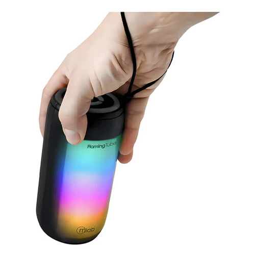Parlante Tws Flaming Tube Portátil Microlab Bluetooth Fm Usb Luces Led Negro 4