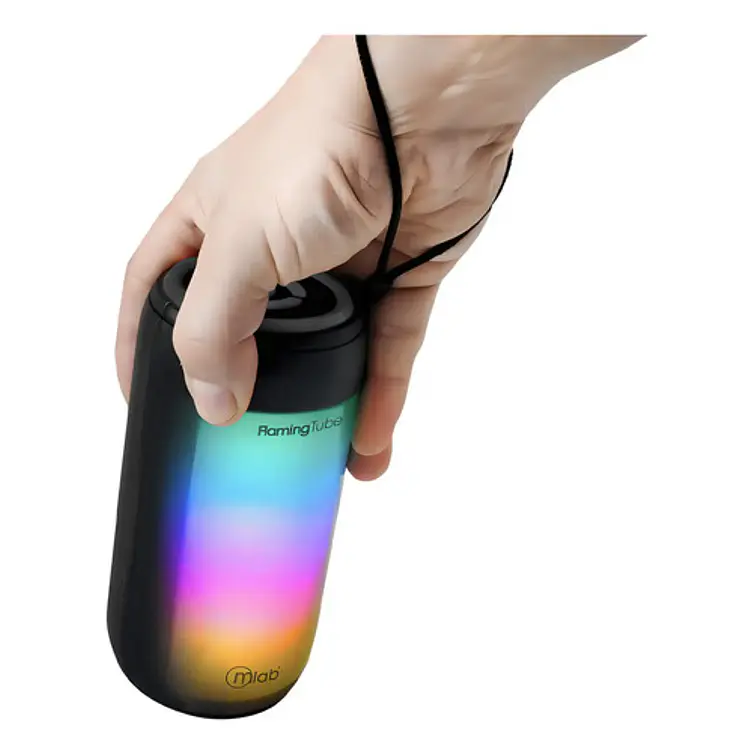 Parlante Tws Flaming Tube Portátil Microlab Bluetooth Fm Usb Luces Led Negro 4