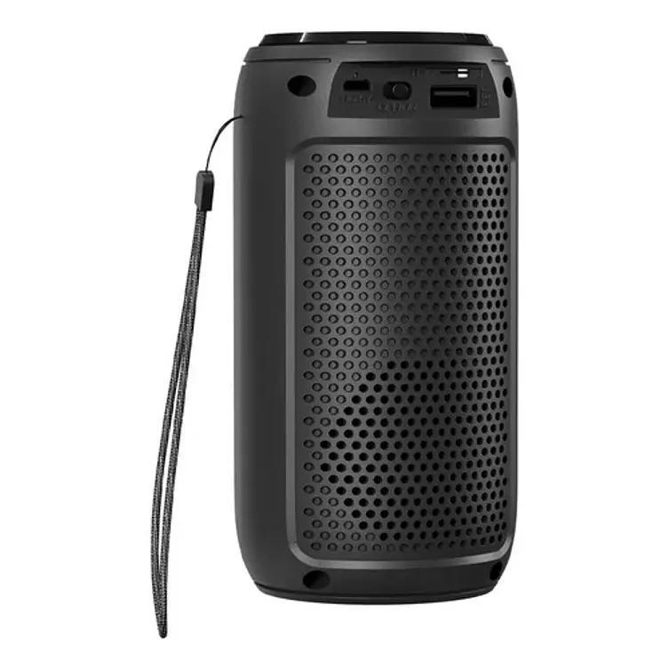 Parlante Tws Flaming Tube Portátil Microlab Bluetooth Fm Usb Luces Led Negro 6