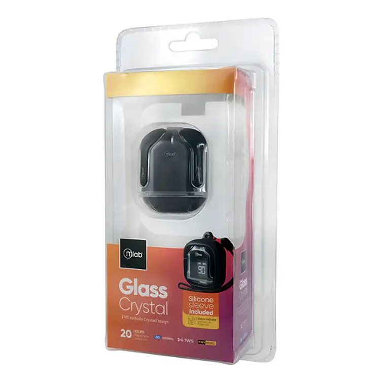 Audifono Tws Glass Crystal Silicon Case Mlab 9353 Negro Negro 5