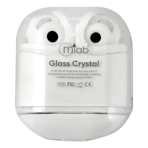 Audifono Tws Glass Crystal + Silicon Case Black Mlab 09354 Color Blanco 4