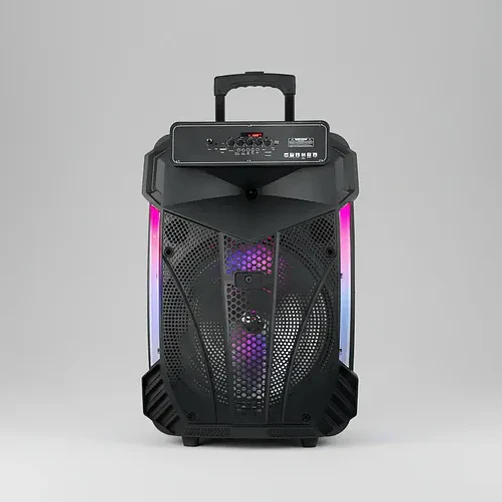 Parlante Karaoke De 15'' Rgb Recargable + Micrófono Inalámbrico Color Negro 2