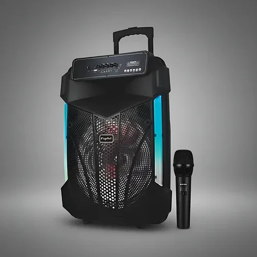 Parlante Karaoke De 15'' Rgb Recargable + Micrófono Inalámbrico Color Negro 6