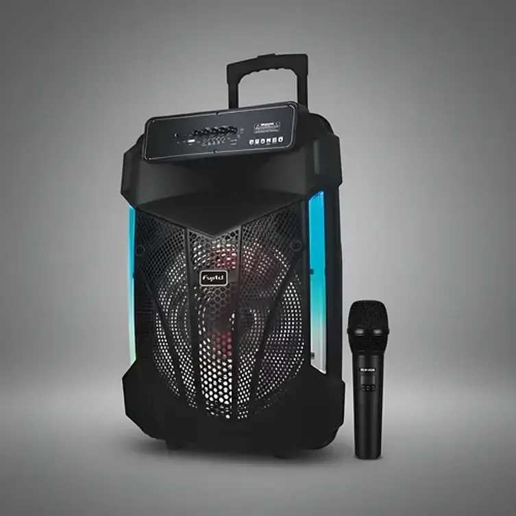 Parlante Karaoke De 15'' Rgb Recargable + Micrófono Inalámbrico Color Negro 6