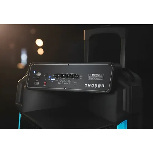 Parlante Karaoke De 15'' Rgb Recargable + Micrófono Inalámbrico Color Negro 7
