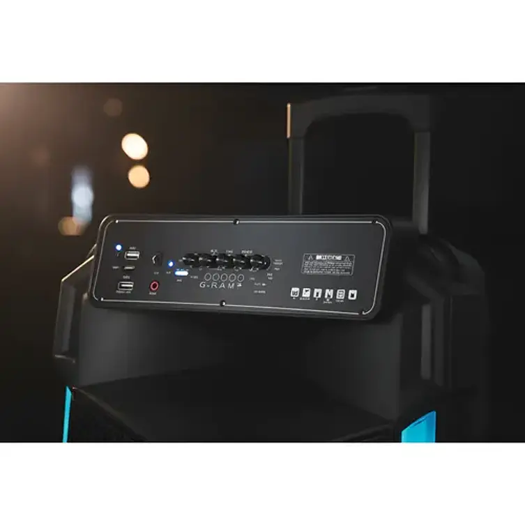 Parlante Karaoke De 15'' Rgb Recargable + Micrófono Inalámbrico Color Negro 7