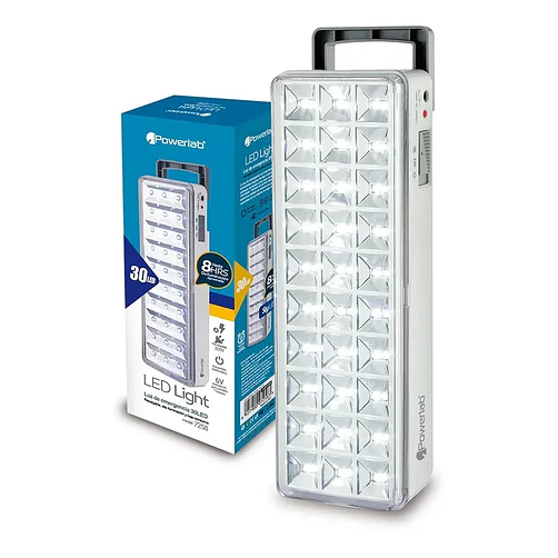 Lámpara de Emergencia LED Con Batería Recargable 30 LEDs 120LUM 5W Powerlab 7258 Color Blanco 3