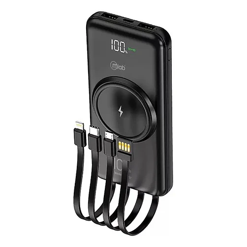 Power Bank Inalámbrico Mlab 10000mAh Carga Rápida USB-C Negro 1
