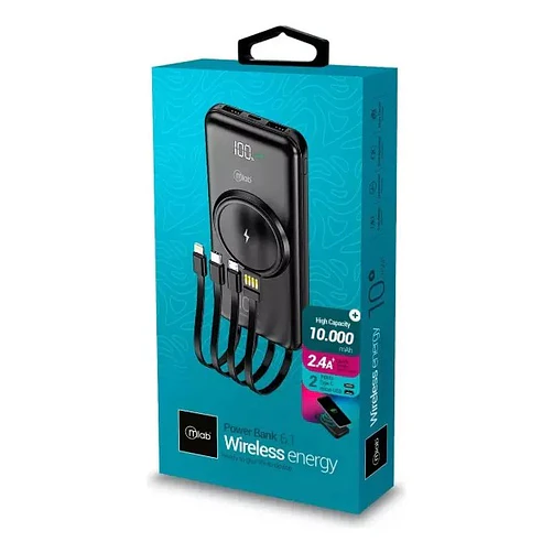 Power Bank Inalámbrico Mlab 10000mAh Carga Rápida USB-C Negro 7