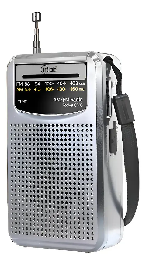 Radio Retro Portátil Mlab CF-10 AM/FM Gris Con Bluetooth y USB