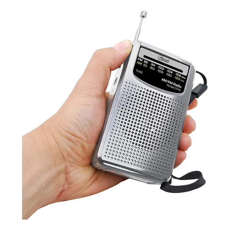 Radio Retro Portátil Mlab CF-10 AM/FM Gris Con Bluetooth y USB 3