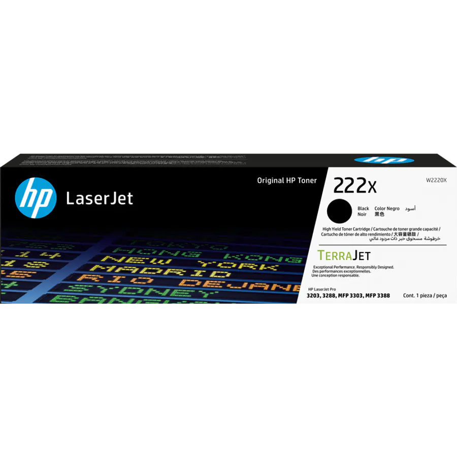 Toner HP 222X Negro Alto Rendimiento W2220X |  LaserJet pro 3303FDW | MundoToner Chile