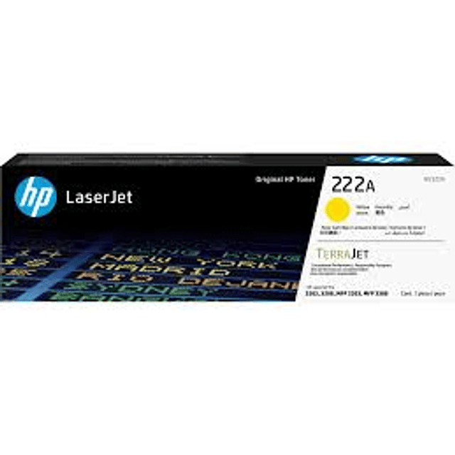 Toner HP W2222A 222A Yellow Original 1.200 Pág. LaserJet Pro 3303FDW | MundoToner Chile