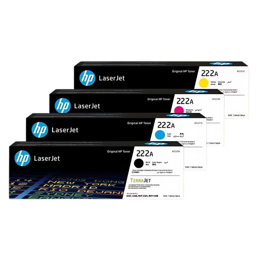 Pack Tóner HP 222A Original 4 Colores (Negro, Cyan, Magenta, Yellow) | LaserJet Pro 3303FDW |  MundoToner.cl