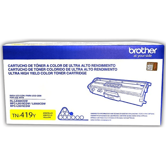 Toner Brother TN-419Y Yellow original  HL-L8360CDW / MFC-L8900CDW 9.000 PAGINAS