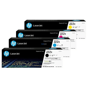 Pack Tóner HP 222X Original 4 Colores (Negro, Cyan, Magenta, Yellow) | LaserJet Pro 3303FDW | MundoToner.cl