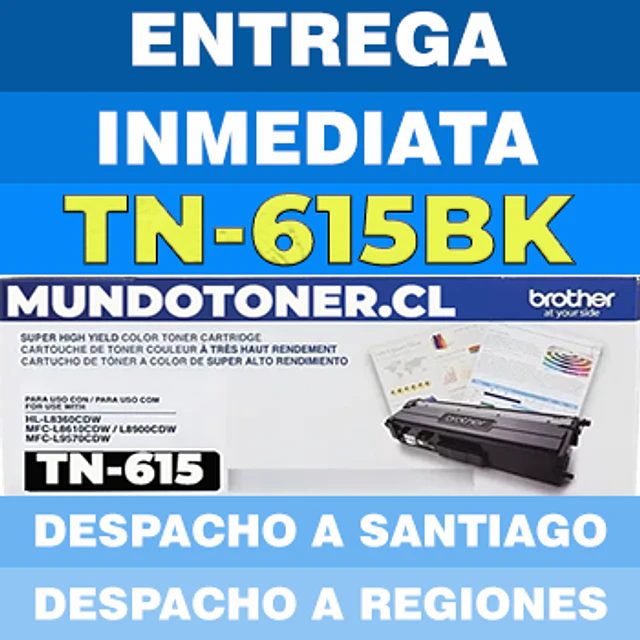 Tóner Brother TN-615BK Negro Original 3.000 Páginas | MFC-L8970CDW HL-L8570CDW