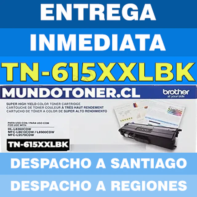 Tóner Brother TN-615XXLBK Negro Original 7.500 Páginas | MFC-L8970CDW HL-L8570CDW
