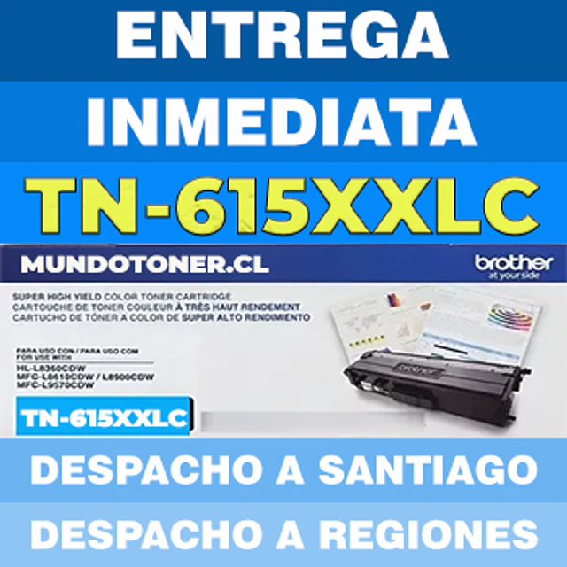 Tóner Brother TN-615XXLC Cyan Original 6.500 MFC-L8970CDW HL-L8570CDW