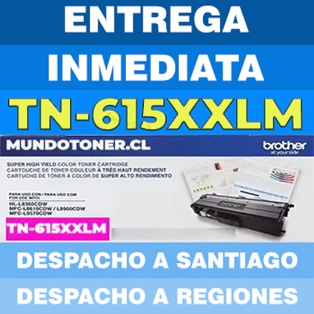 Tóner Brother TN-615XXLM Magenta Original 6.500 Páginas MFC-L8970CDW HL-L8570CDW