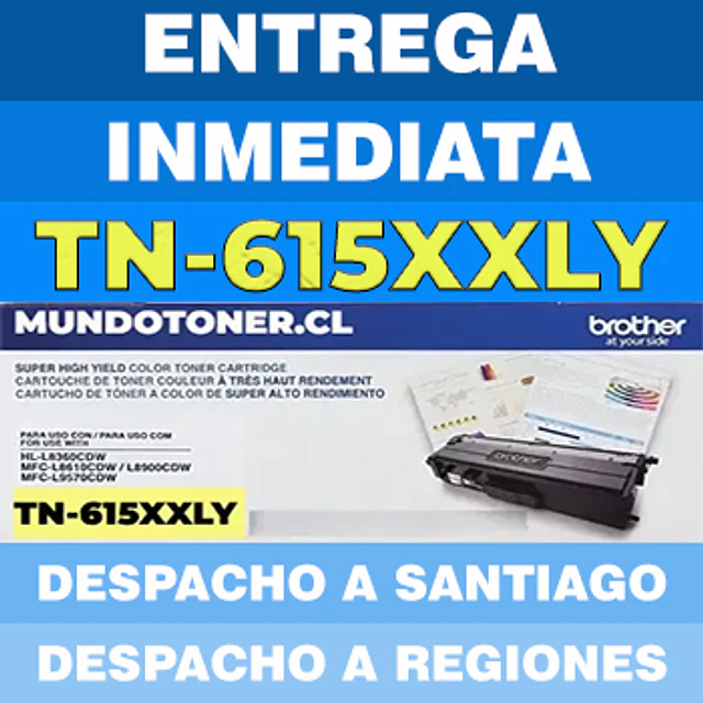 Tóner Brother TN-615XXLY Yellow Original 6.500 Páginas | MFC-L8970CDW HL-L8570CDW