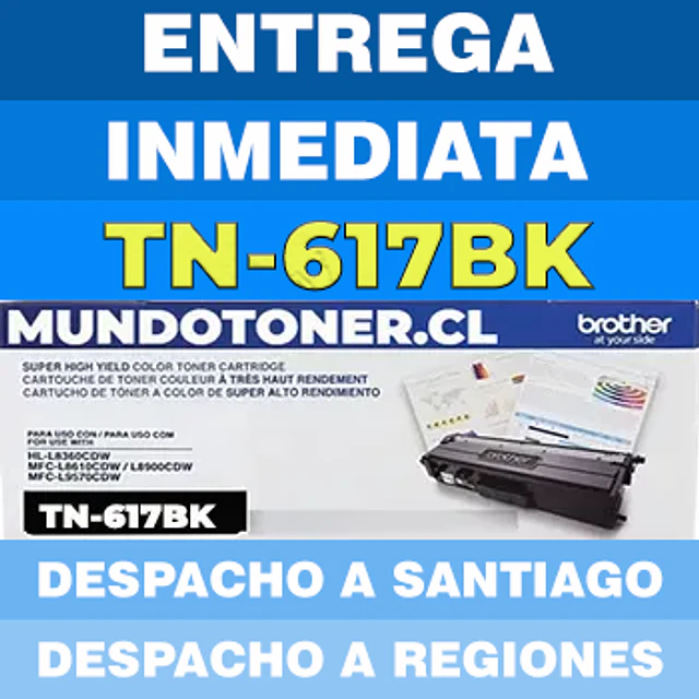 Tóner Brother TN-617BK Negro Original 10.000 Páginas | MFC-L8970CDW HL-L8570CDW