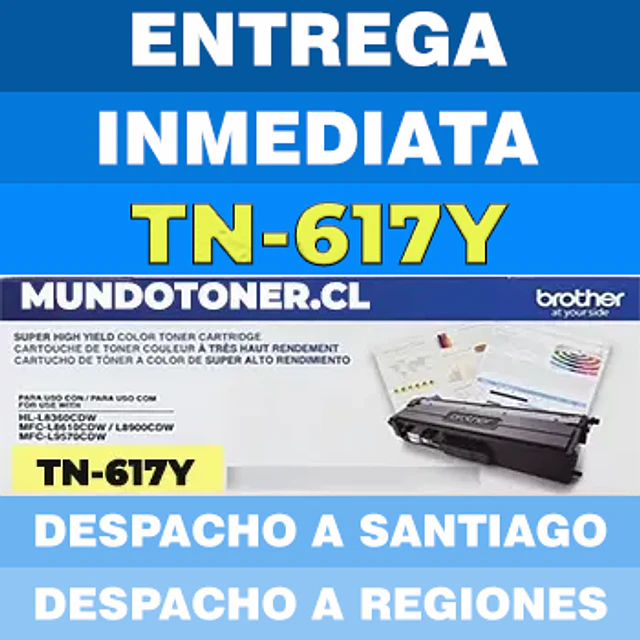 Tóner Brother TN-617Y Yellow Original 10.000 Páginas | MFC-L8970CDW HL-L8570CDW