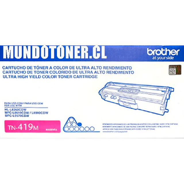 Toner Brother TN-419M Magenta original  HL-L8360CDW / MFC-L8900CDW 9.000 Páginas