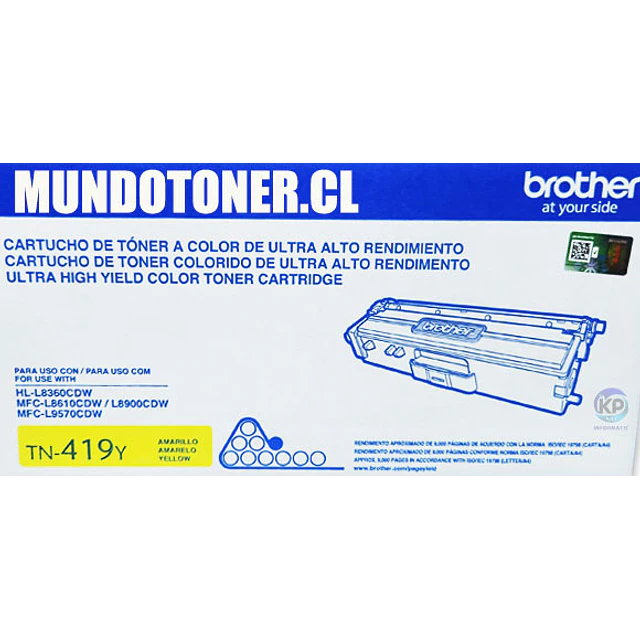 Toner Brother TN-419Y Yellow original  HL-L8360CDW / MFC-L8900CDW 9.000 PAGINAS