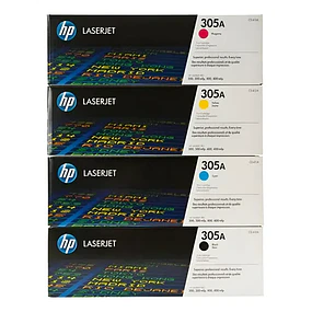 PACK 4 TONER HP 305A ORIGINAL NEGRO CYAN MAGENTA YELLOW