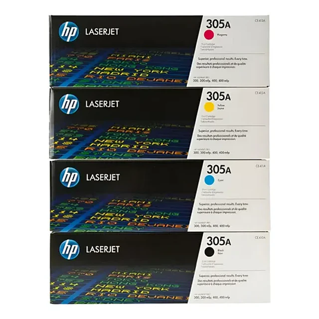 PACK 4 TONER HP 305A ORIGINAL NEGRO CYAN MAGENTA YELLOW