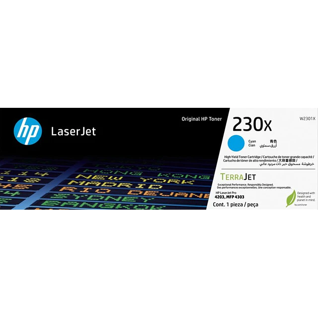 Toner HP W2301X 230X Cyan 5.500 pag. Original 4203DF 4303FDW