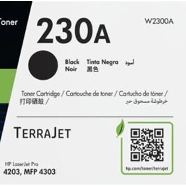 Toner HP W2300A 230A Negro 1.800 Pag. Original 4203DW 4303FDW