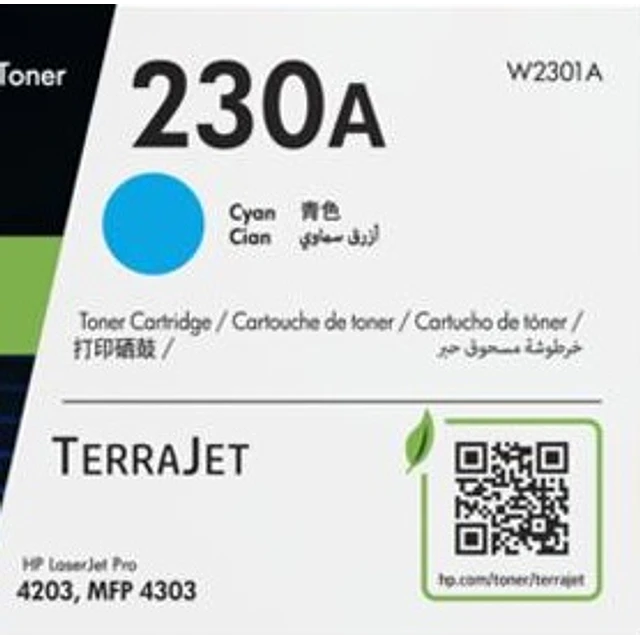 Toner HP W2301A 230A Cyan 1.800 Pag. Original 4203DW 4303FDW