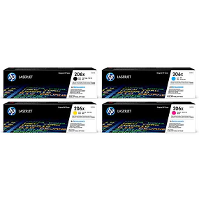 PACK 4 TONER HP 206X NEGRO CYAN MAGENTA YELLOW ORIGINALES M283FDW