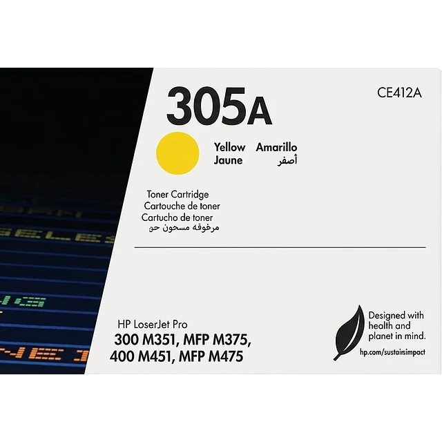 Toner HP CE412A 305A Yellow original 2600 Pag. PRO 300 HP PRO 400