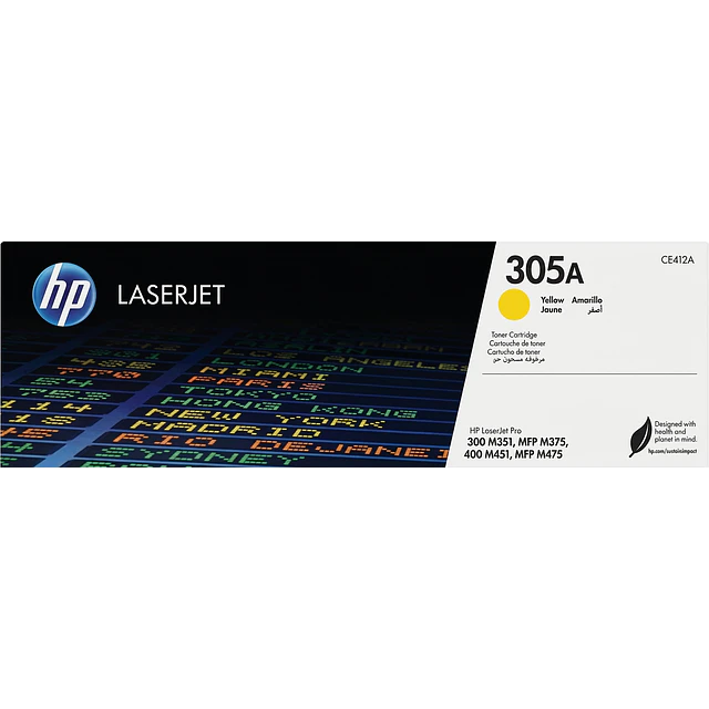 Toner HP CE412A 305A Yellow original 2600 Pag. PRO 300 HP PRO 400
