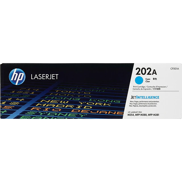 Toner HP CF501A 202A Cyan original 1300 pag. M254 - MFP M280- MFP M281