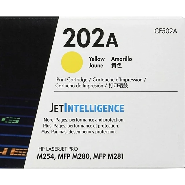 Toner HP CF502A 202A Yellow original 1300 pag. M254 - MFP M280- MFP M281