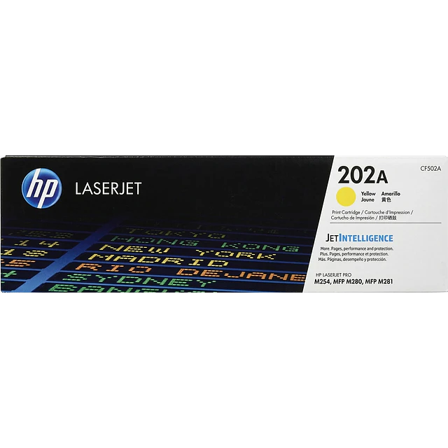 Toner HP CF502A 202A Yellow original 1300 pag. M254 - MFP M280- MFP M281