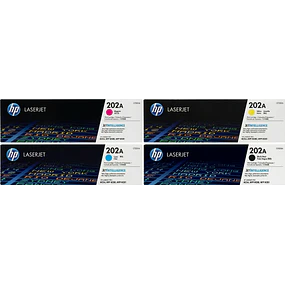 Pack 4 Toner HP 202A Original Negro Cyan Magenta Yellow M254 - MFP M280- MFP M281