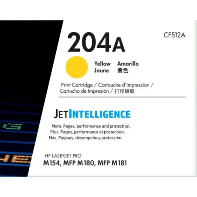 Toner HP CF512A 204A Yellow 900 Pág. Original M154 MFP M180 M181