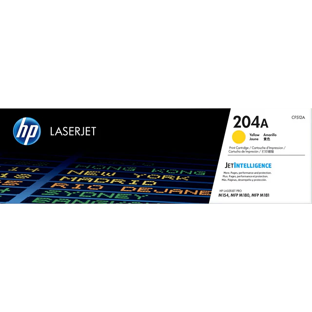 Toner HP CF512A 204A Yellow 900 Pág. Original M154 MFP M180 M181