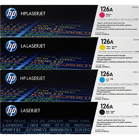 Pack 4 Toner HP 126A Negro Cyan Yellow Magenta CP1025