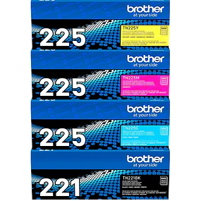 Pack 4 toner TN-225 Brother Negro Cyan Magenta Yellow