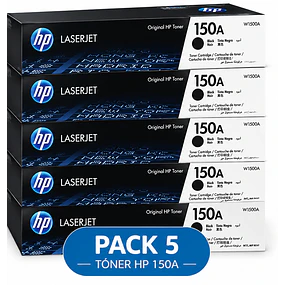 Pack 5 toner HP W1500A 150A negro original