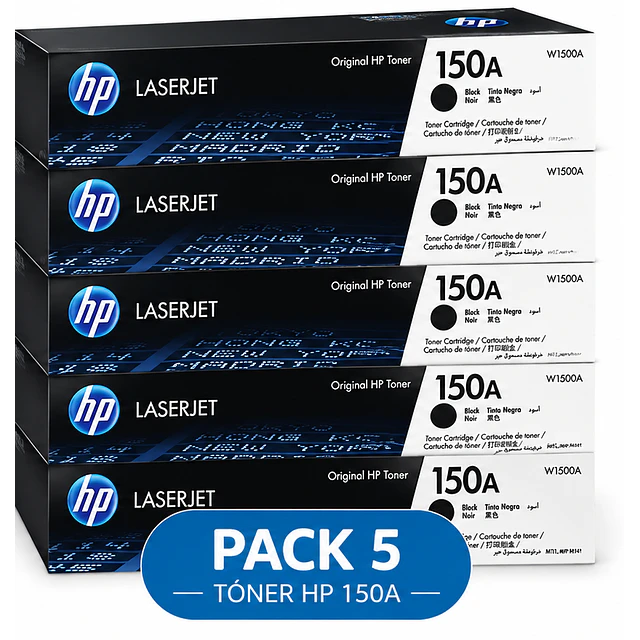 Pack 5 toner HP W1500A 150A negro original