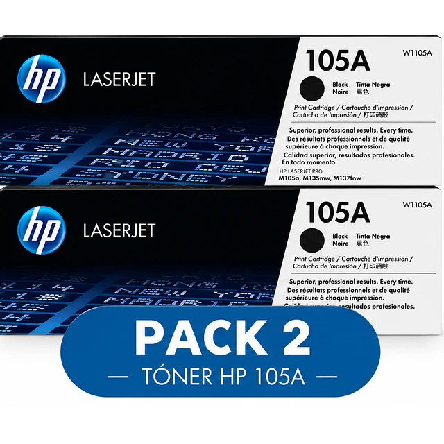 PACK 2 TONER HP W1105A 105A ORIGINALES 107 137fnw